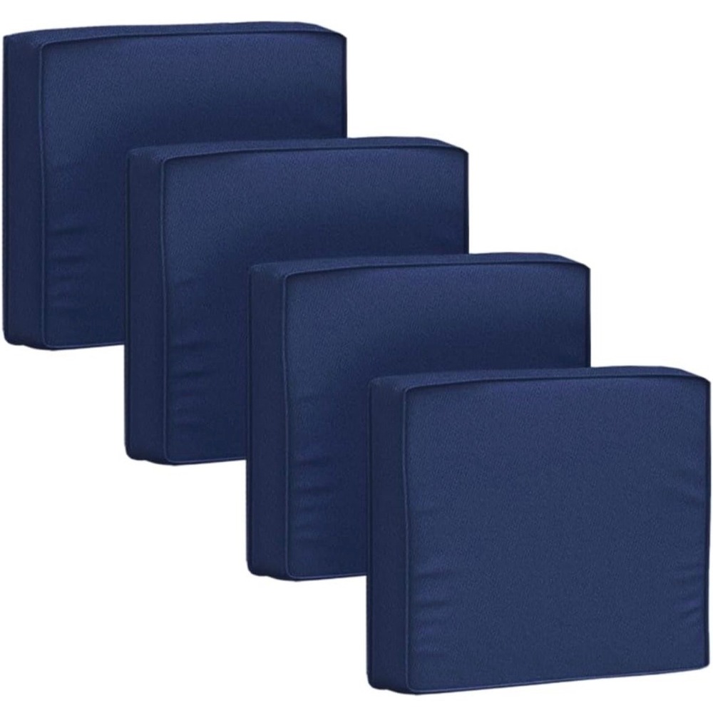 TESICA Outdoor Patio Chair Seat Cushion Set 19x19x3 Water Resistant Blue 4 Pack